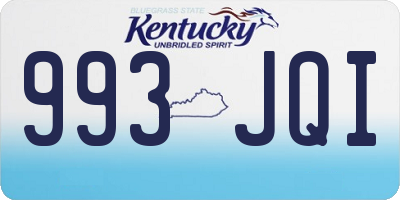 KY license plate 993JQI