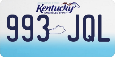 KY license plate 993JQL