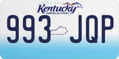 KY license plate 993JQP