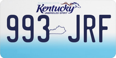 KY license plate 993JRF