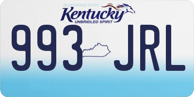 KY license plate 993JRL