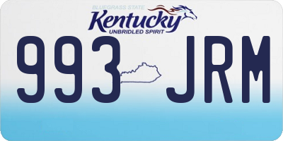 KY license plate 993JRM