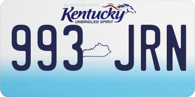 KY license plate 993JRN