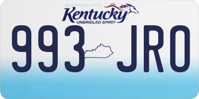 KY license plate 993JRO
