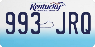 KY license plate 993JRQ