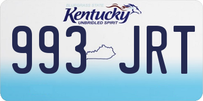 KY license plate 993JRT