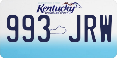 KY license plate 993JRW