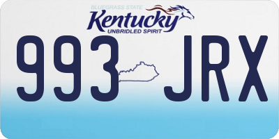 KY license plate 993JRX