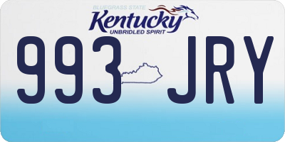 KY license plate 993JRY