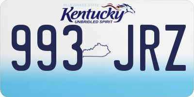 KY license plate 993JRZ