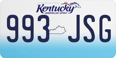 KY license plate 993JSG