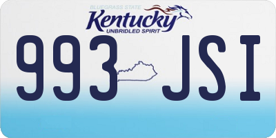 KY license plate 993JSI