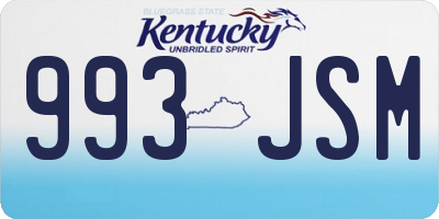 KY license plate 993JSM