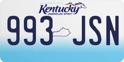 KY license plate 993JSN