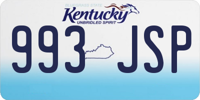 KY license plate 993JSP