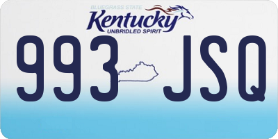 KY license plate 993JSQ