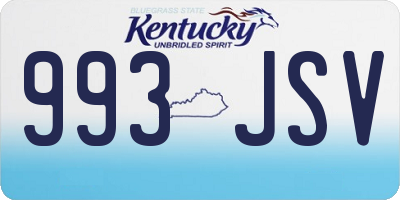 KY license plate 993JSV