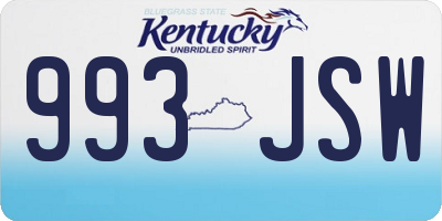 KY license plate 993JSW