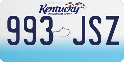 KY license plate 993JSZ
