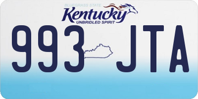 KY license plate 993JTA