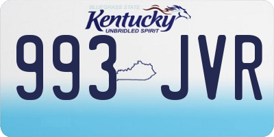 KY license plate 993JVR