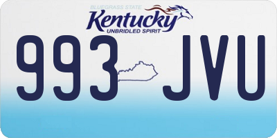 KY license plate 993JVU