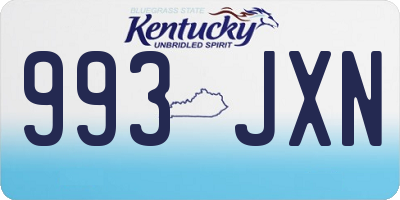 KY license plate 993JXN