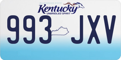 KY license plate 993JXV