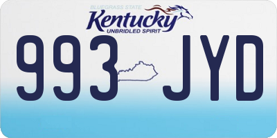 KY license plate 993JYD