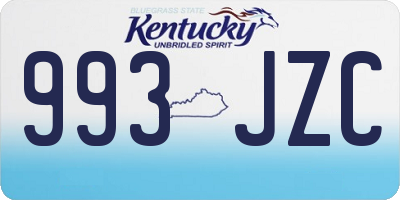 KY license plate 993JZC