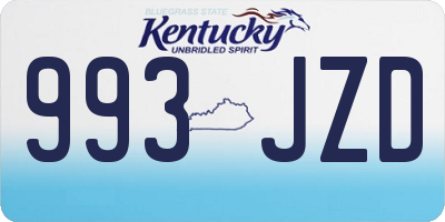 KY license plate 993JZD