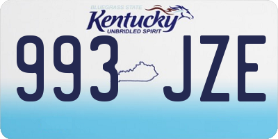 KY license plate 993JZE