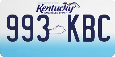 KY license plate 993KBC