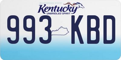 KY license plate 993KBD