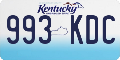 KY license plate 993KDC