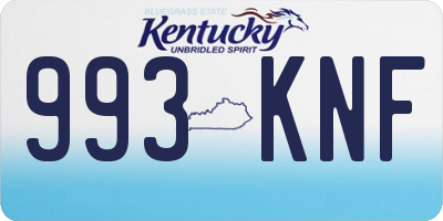 KY license plate 993KNF