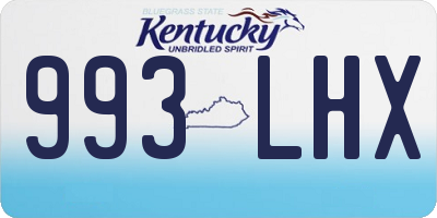 KY license plate 993LHX