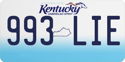 KY license plate 993LIE