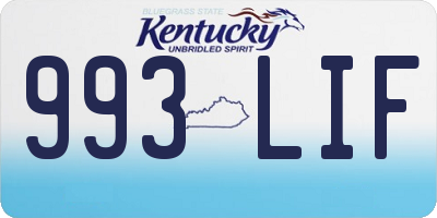 KY license plate 993LIF