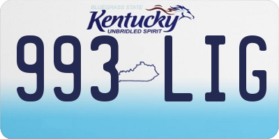 KY license plate 993LIG