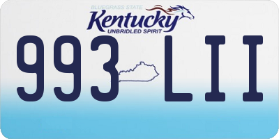 KY license plate 993LII