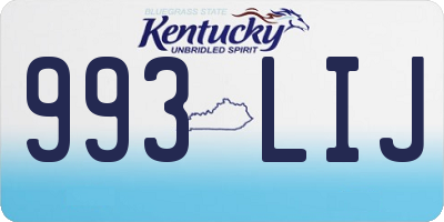 KY license plate 993LIJ