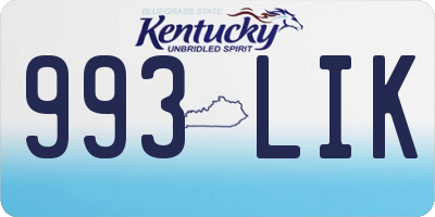 KY license plate 993LIK
