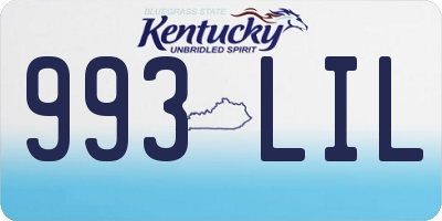 KY license plate 993LIL