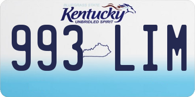 KY license plate 993LIM