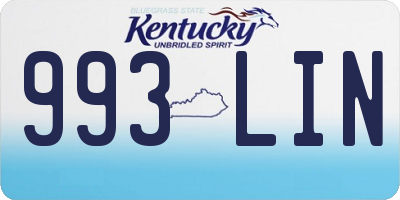 KY license plate 993LIN