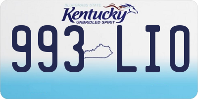 KY license plate 993LIO