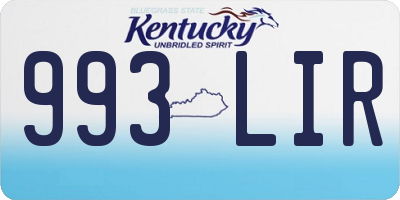KY license plate 993LIR