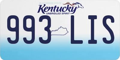 KY license plate 993LIS