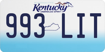 KY license plate 993LIT